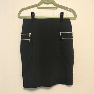 H&M Black Zipper Pencil Skirt